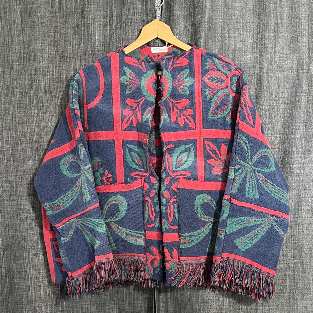 Handmade blanket coat upcycle sewn jacket size L/XL